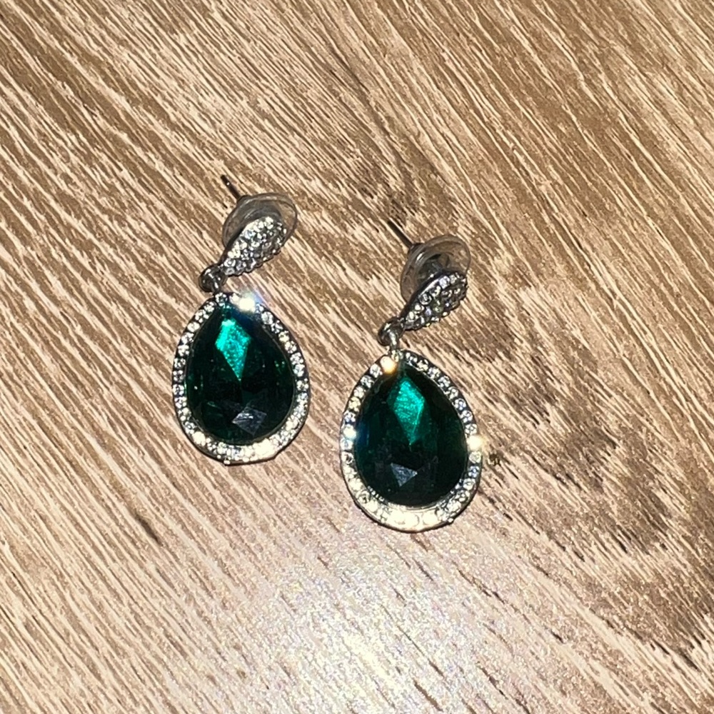 Emerald earrings.